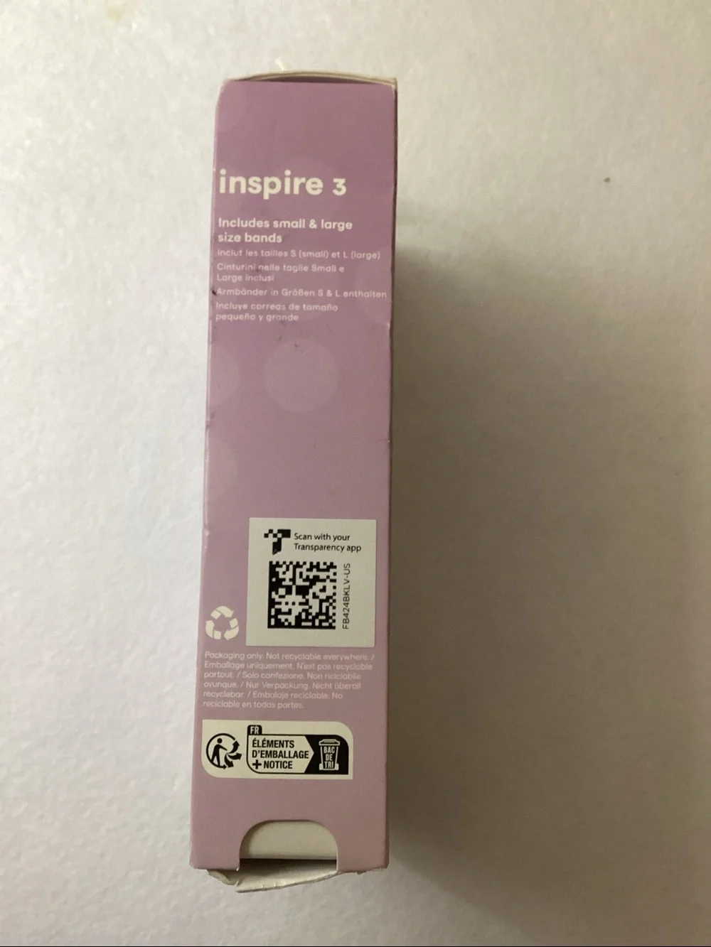 Fitbit Inspire 3 Lilac Bliss Wellness Tracker Watch, 19.5mm